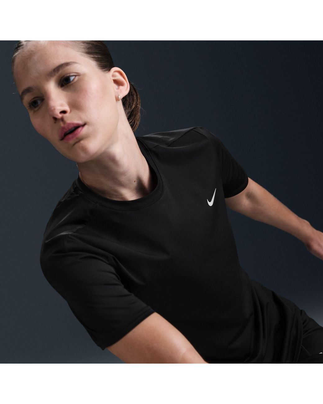 Nike Black Swift Dri-Fit Short-Sleeve Running Top