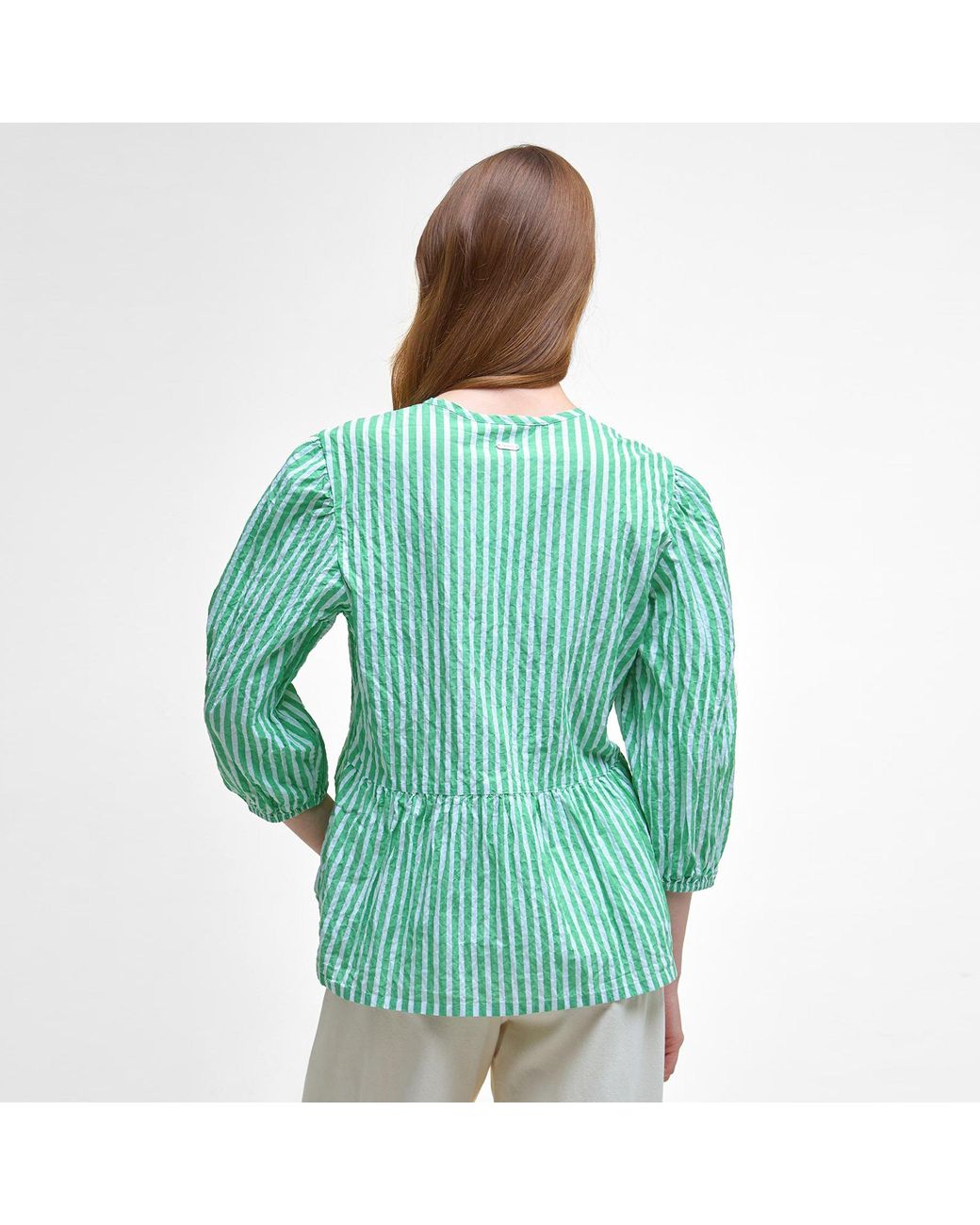 Barbour Green Daison Peplum Top