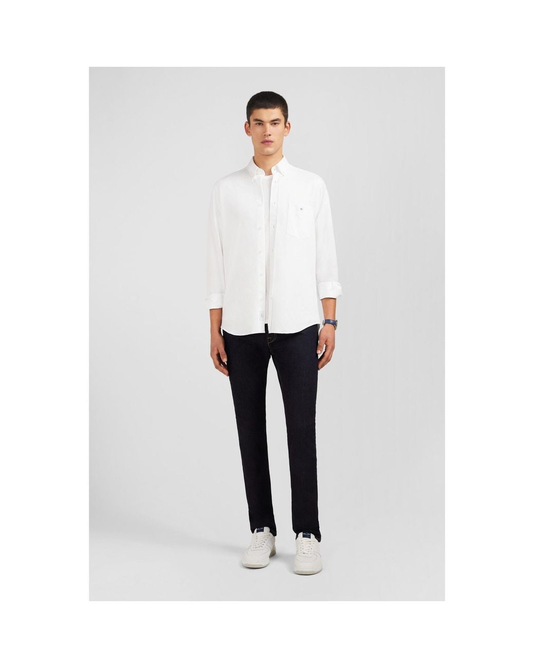 Eden Park White Pinpoint Cotton Shirt for men