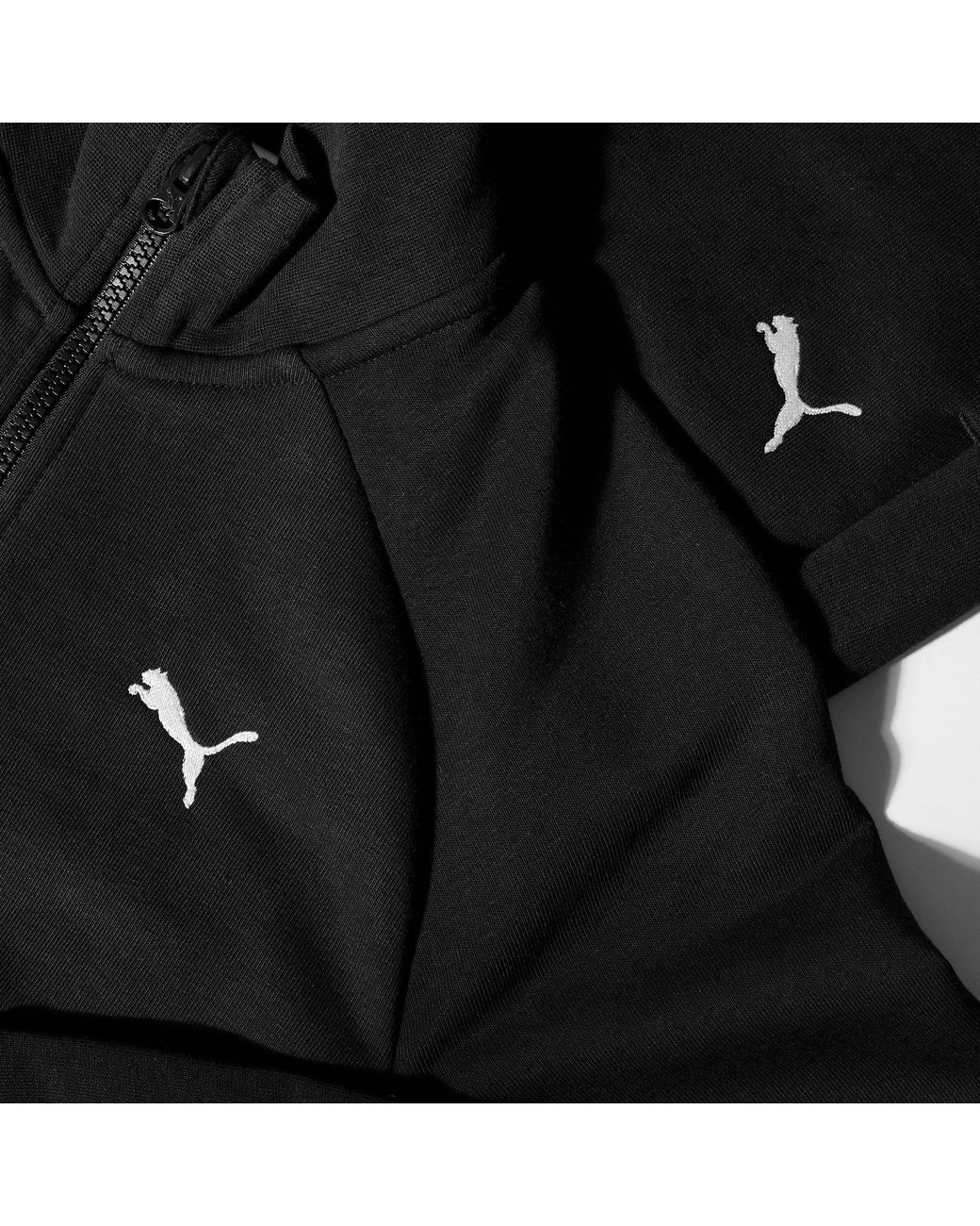 PUMA Black Straight Leg Fleece Tracksuit