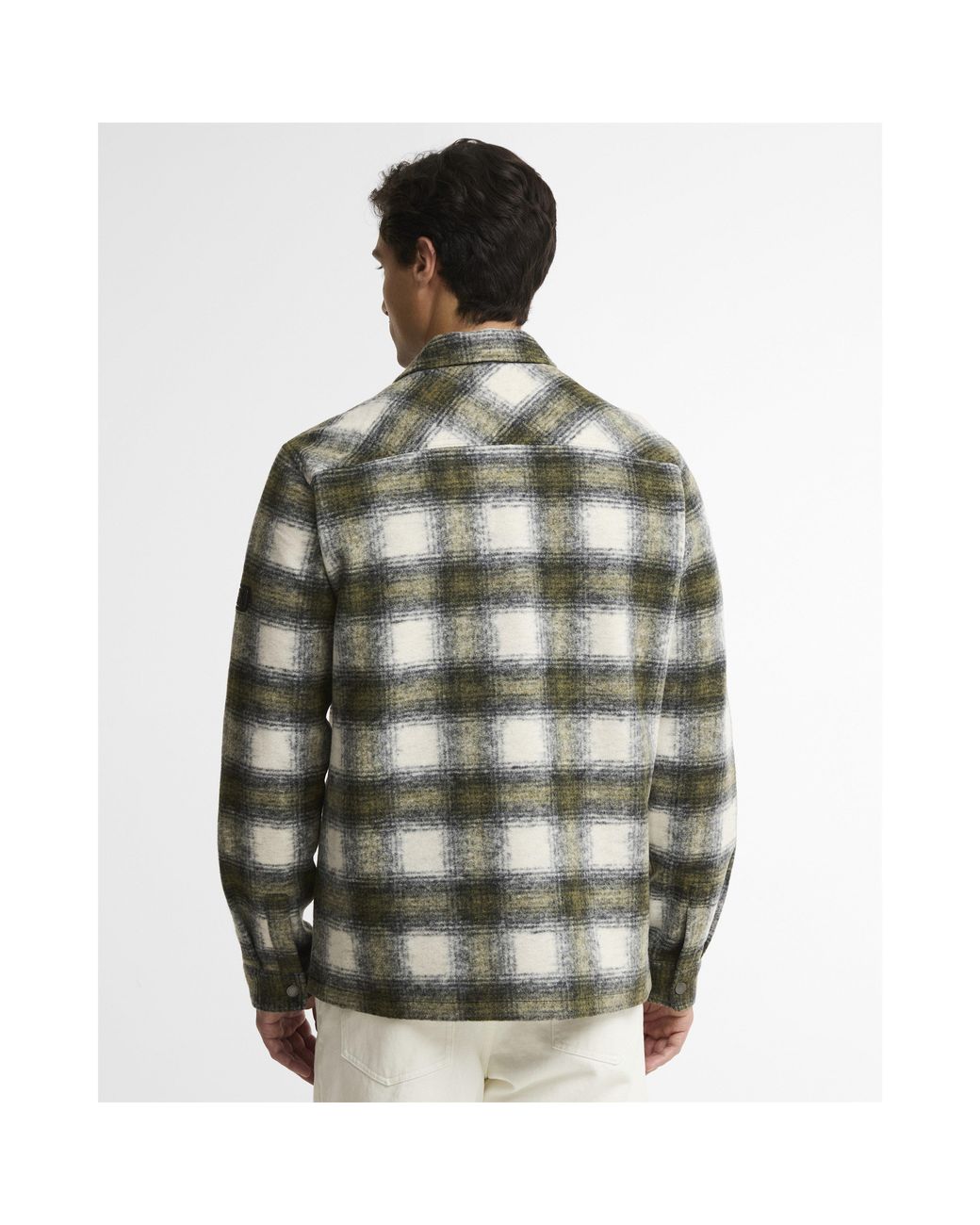 Barbour Gray Clayton Brushed Fleece Overshirt for men