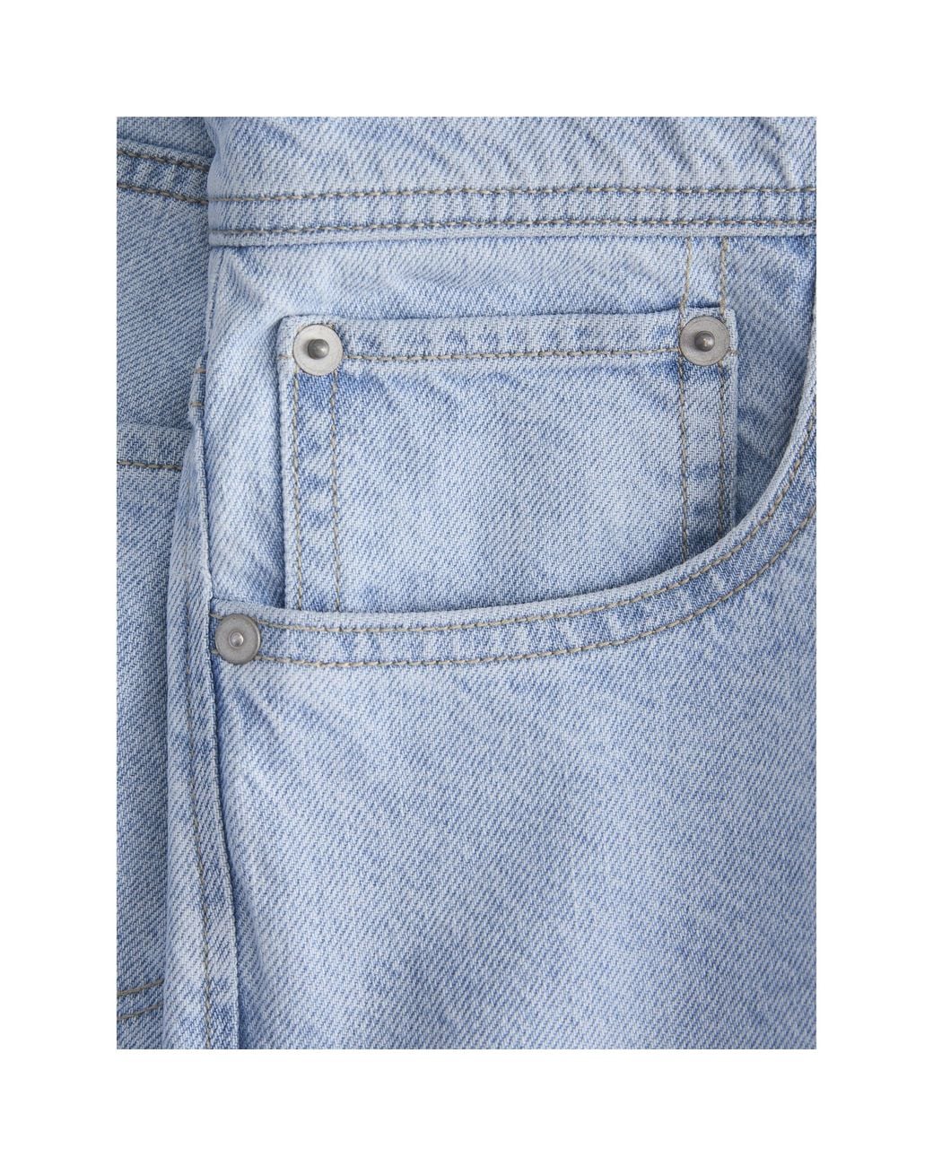 Jack & Jones Blue Alex Original Cotton High-Waisted Wide-Leg Jeans for men