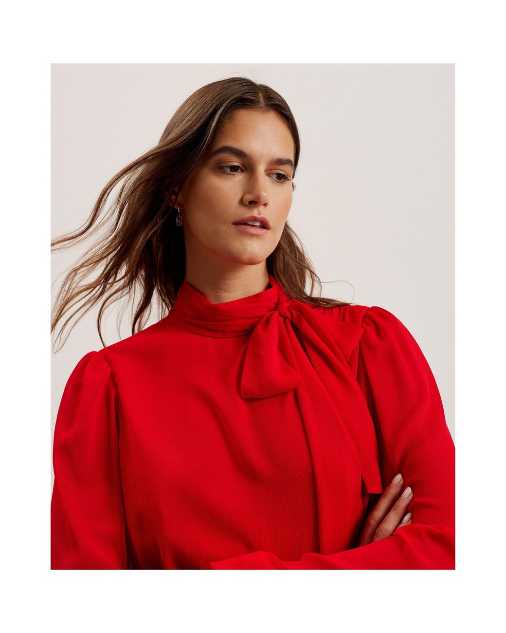 Ted Baker Red Zebrina Neck Tie Shift Dress