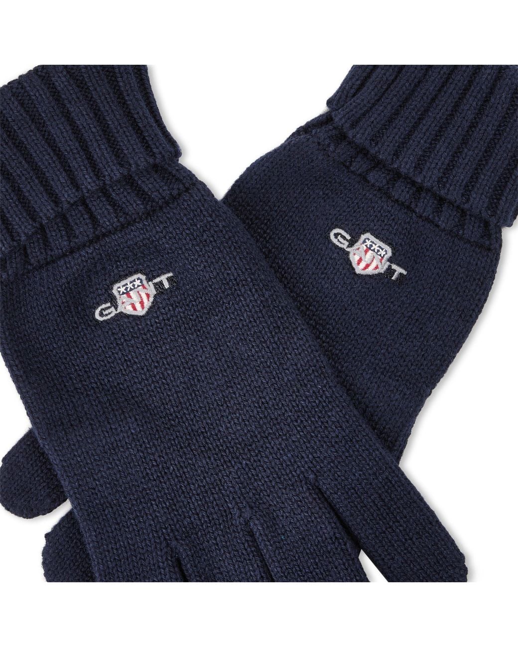 Gant Blue Cttnknit Gloves Sn64 for men