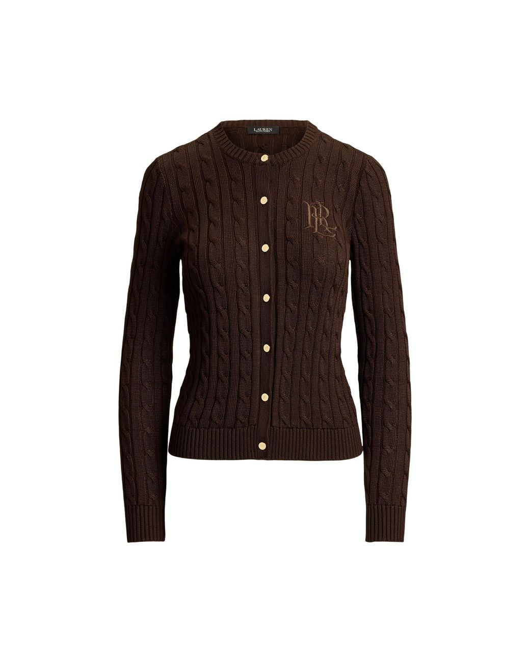 Ralph Lauren Brown Cable-Knit Cardigan