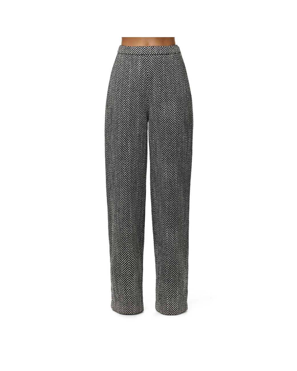 Naked Wardrobe Gray Herringbone Straight Trousers