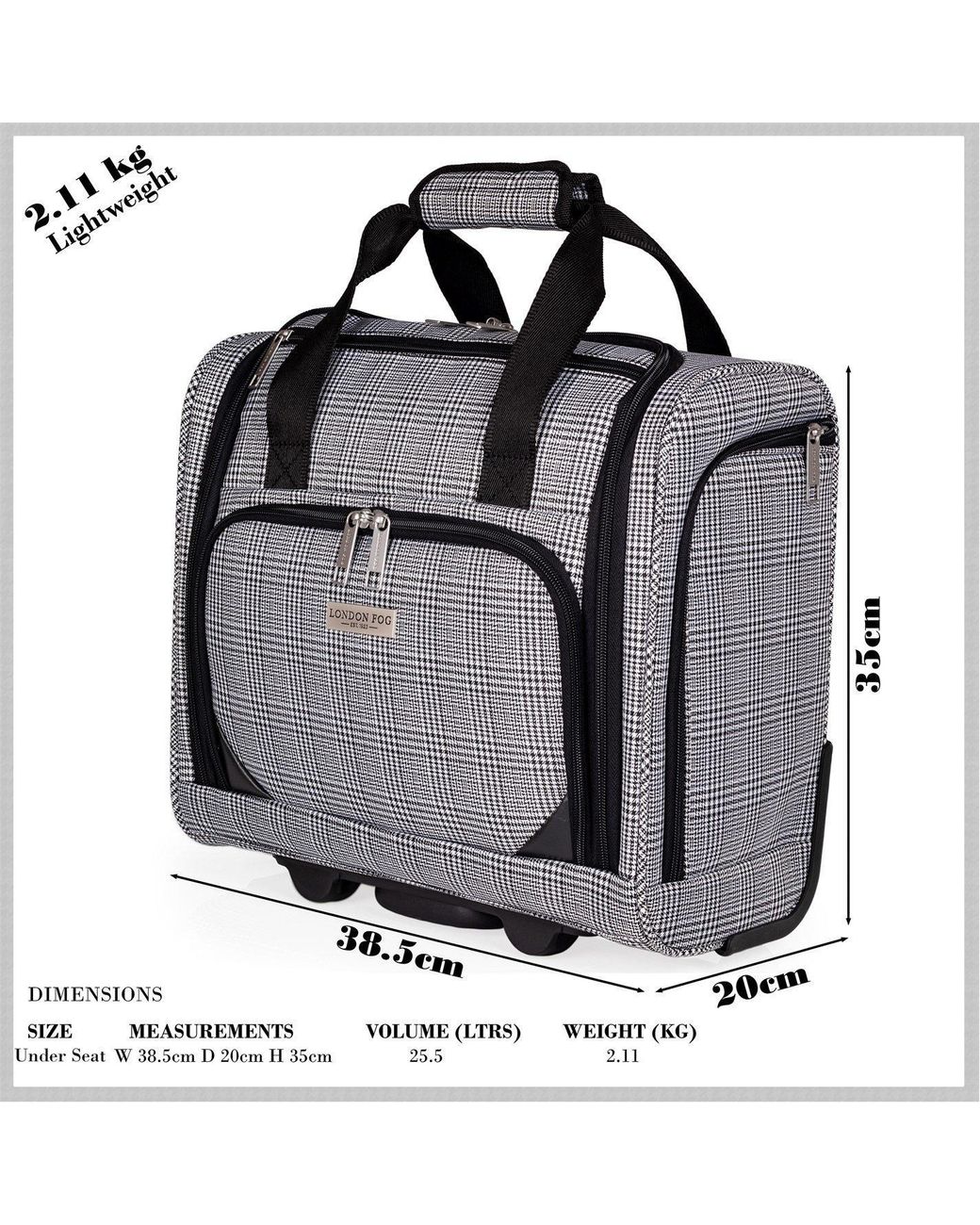 London Fog White The Newbury Soft Shell Hold Luggage And Cabin Case