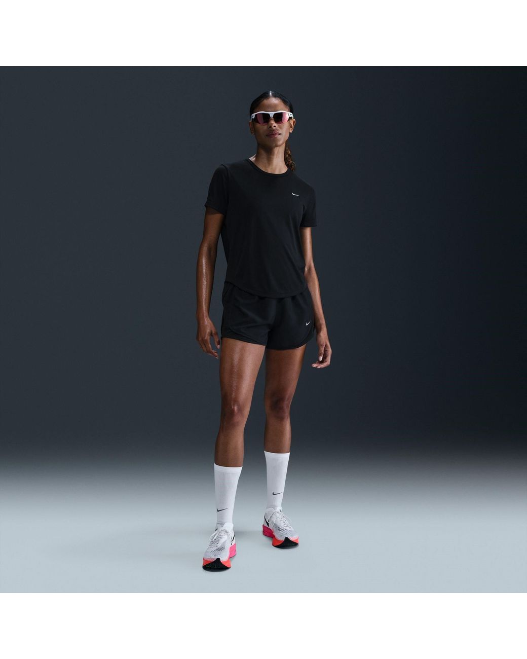 Nike Black Tempo Dri-Fit Short-Sleeve Running Top