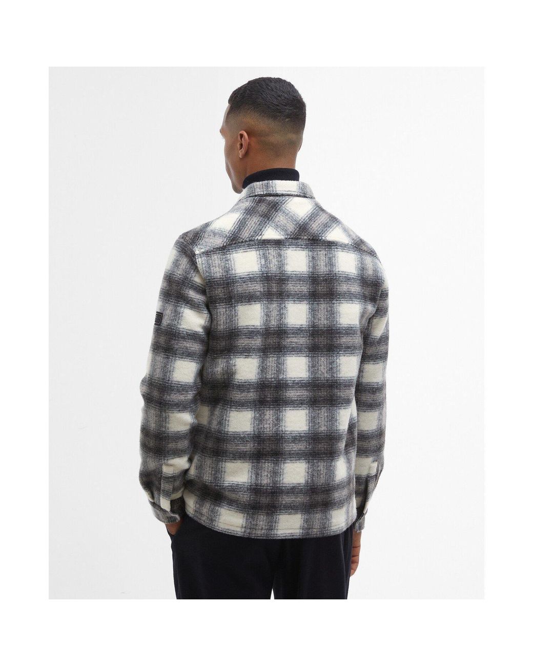Barbour Gray Clayton Brushed Fleece Overshirt for men