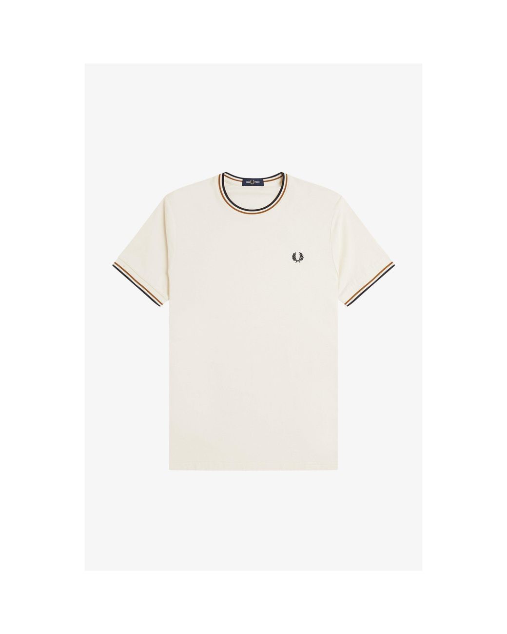 Fred Perry White Twin Tipped T-Shirt for men