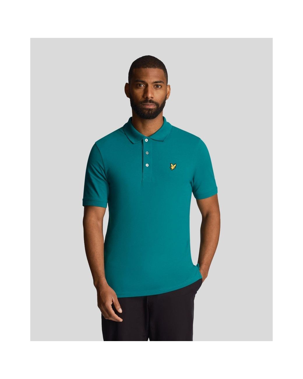 Lyle & Scott Green Basic Short Sleeve Polo Shirt for men