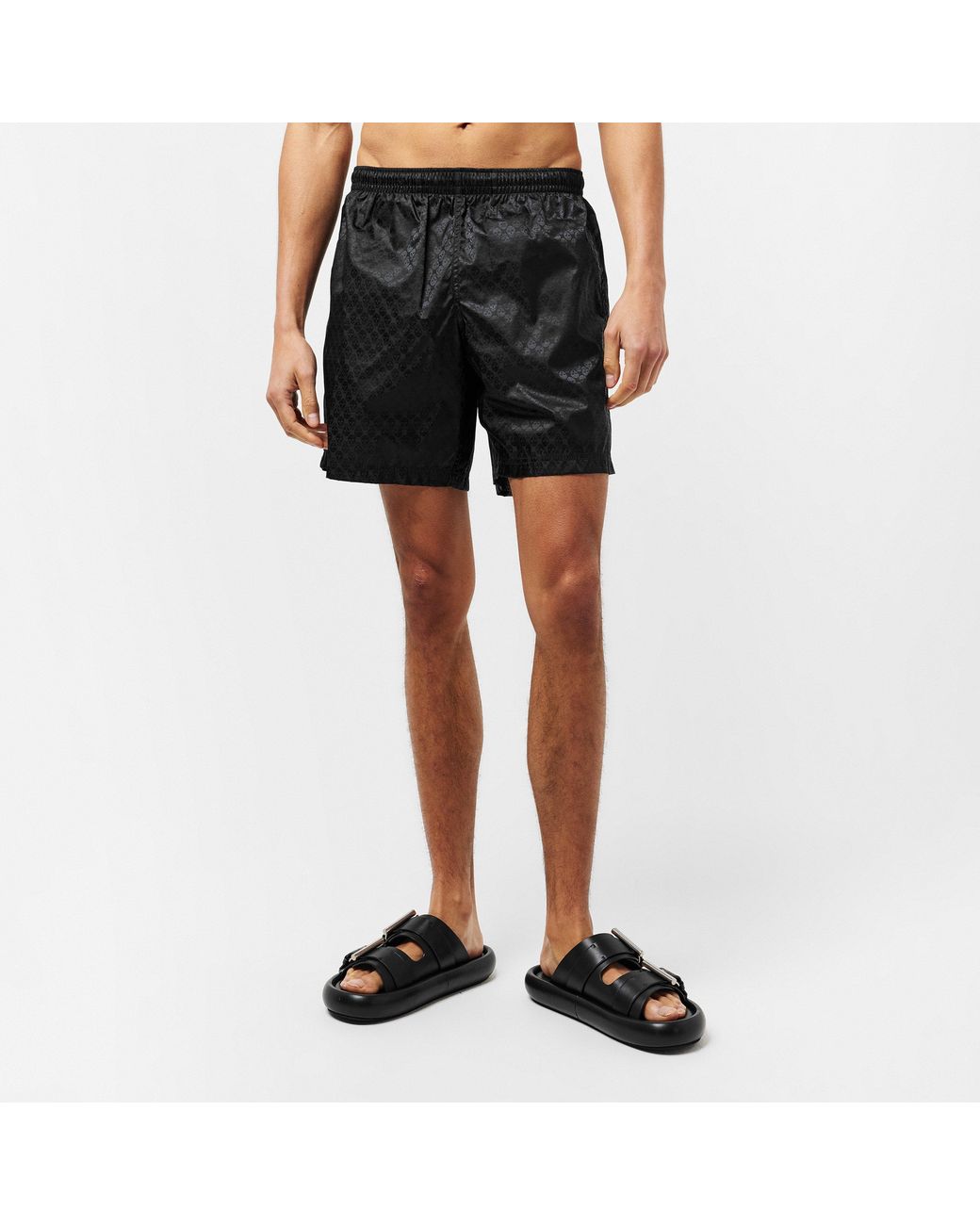 McQueen Black Alex Repeat Quick Dry Trunk Fit Swim Shorts for men