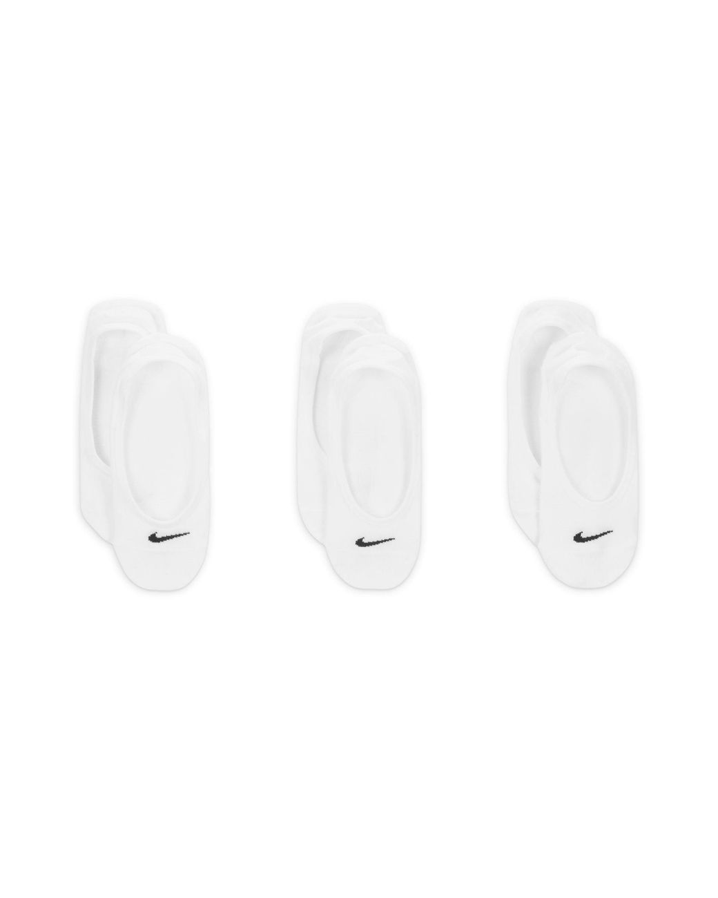Nike White 3 Pack Invisible Socks Ladies
