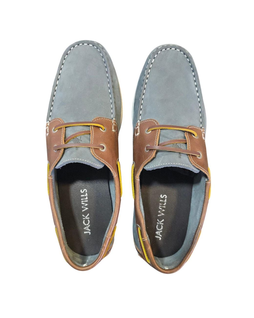 Jack Wills Blue Leather Boat Shoes for men