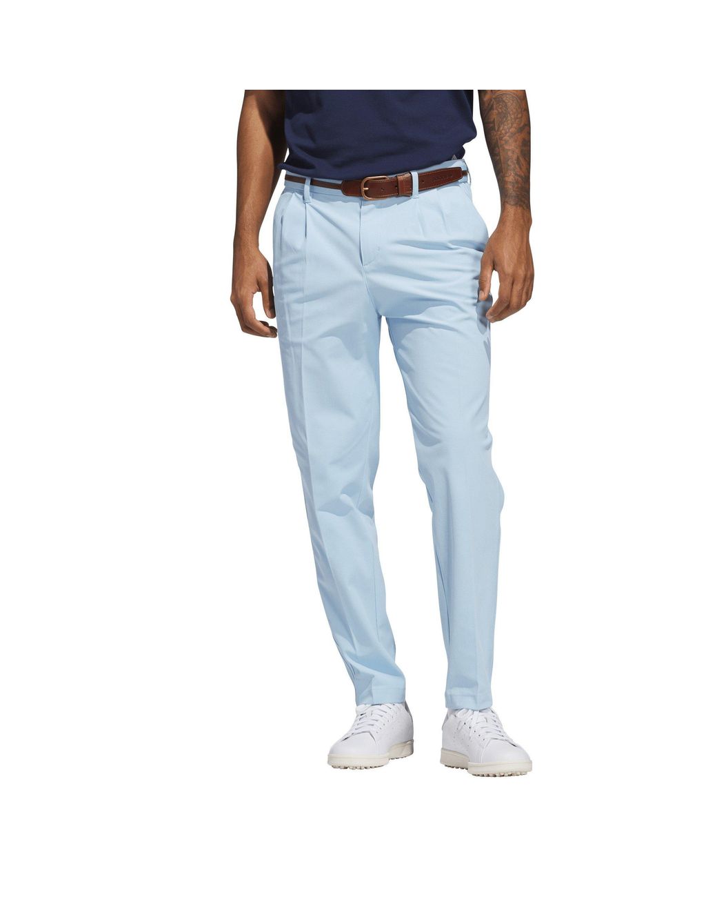 Adidas Blue F Pleat Golf Trousers for men