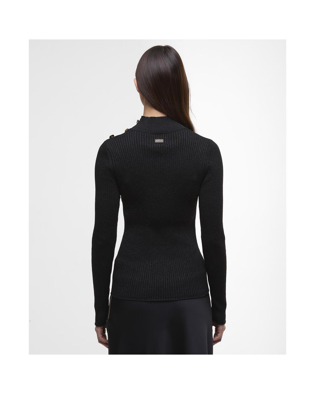Barbour Black Stella Ribbed Jumper