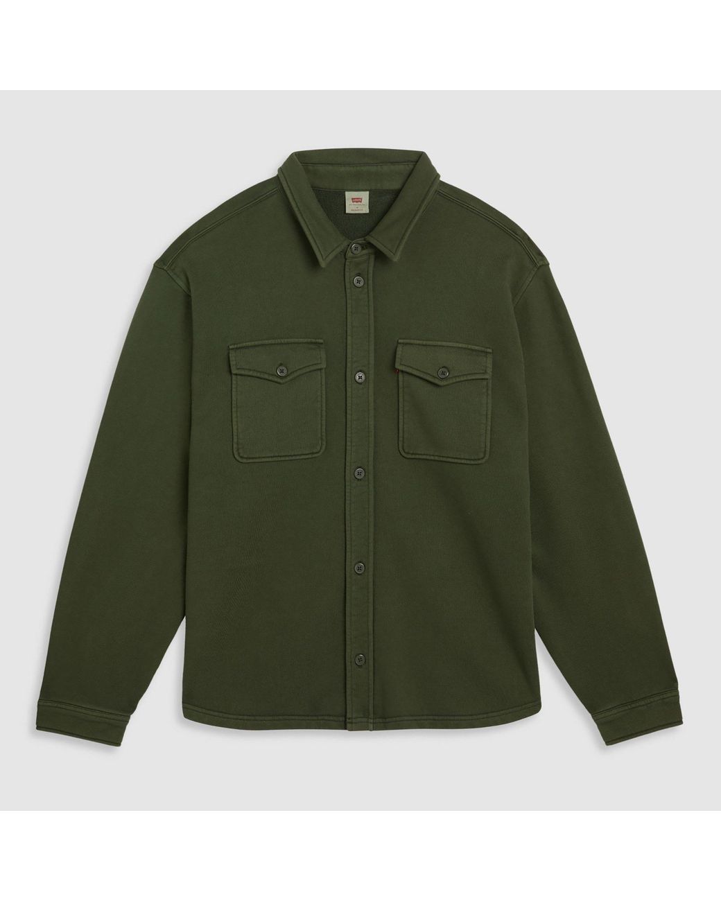 Levi's Green Bayview Soft Worker Cotton Long-Sleeve Overshirt for men