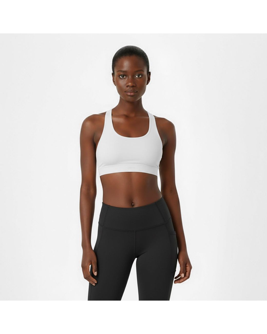Usa Pro White Core Racer Back Sports Bra