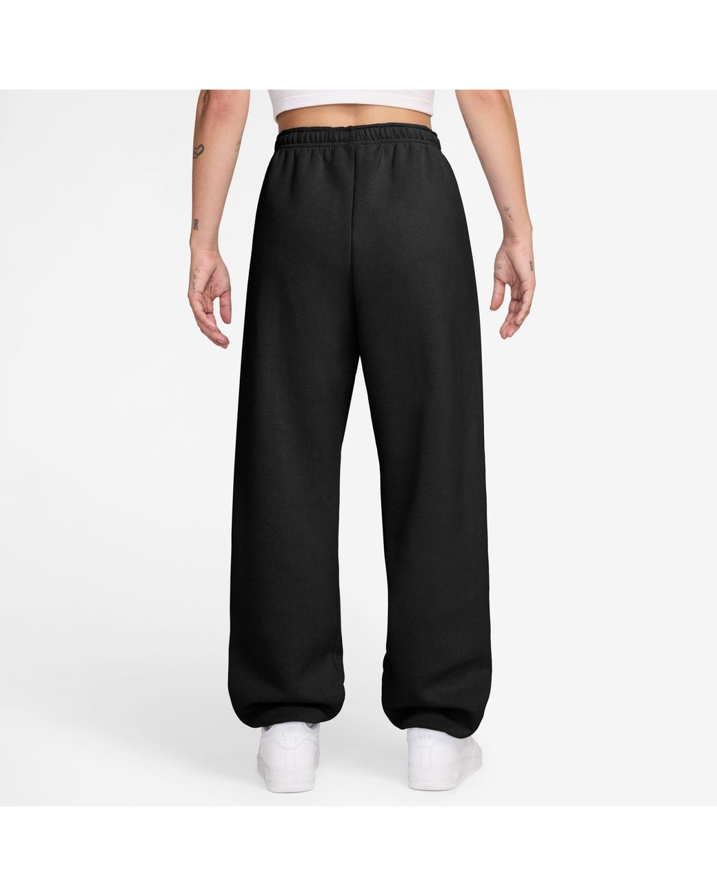 Nike Black Sportswear Phoenix Fleece High-Waisted Oversized Tracksuit Bottoms