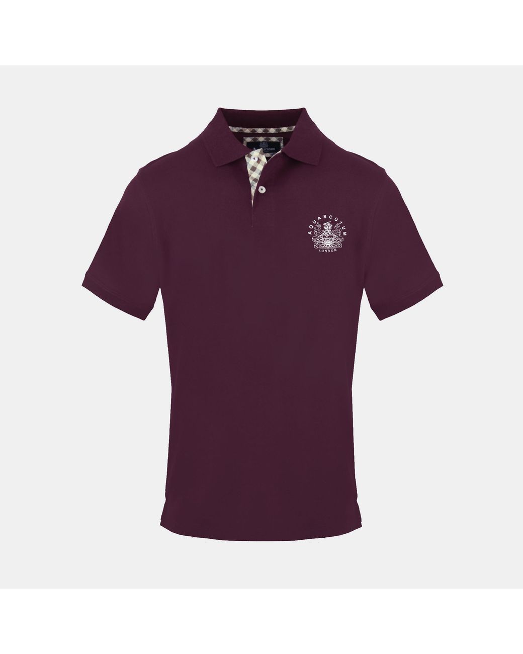 Aquascutum Purple Cotton Short-Sleeve Polo Shirt for men