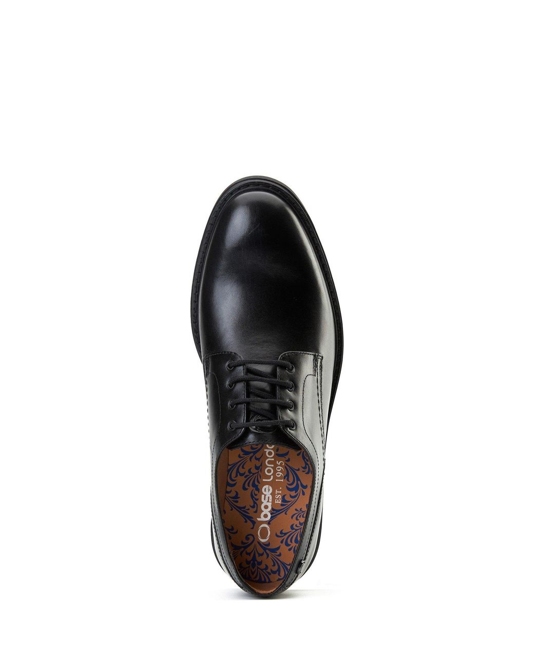 Base London Black Durham Leather Derby Shoes for men