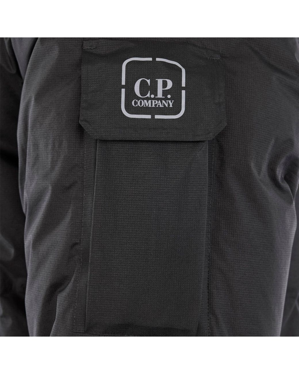 CP COMPANY METROPOLIS Black Pertex Hooded Medium Puffer Jacket for men