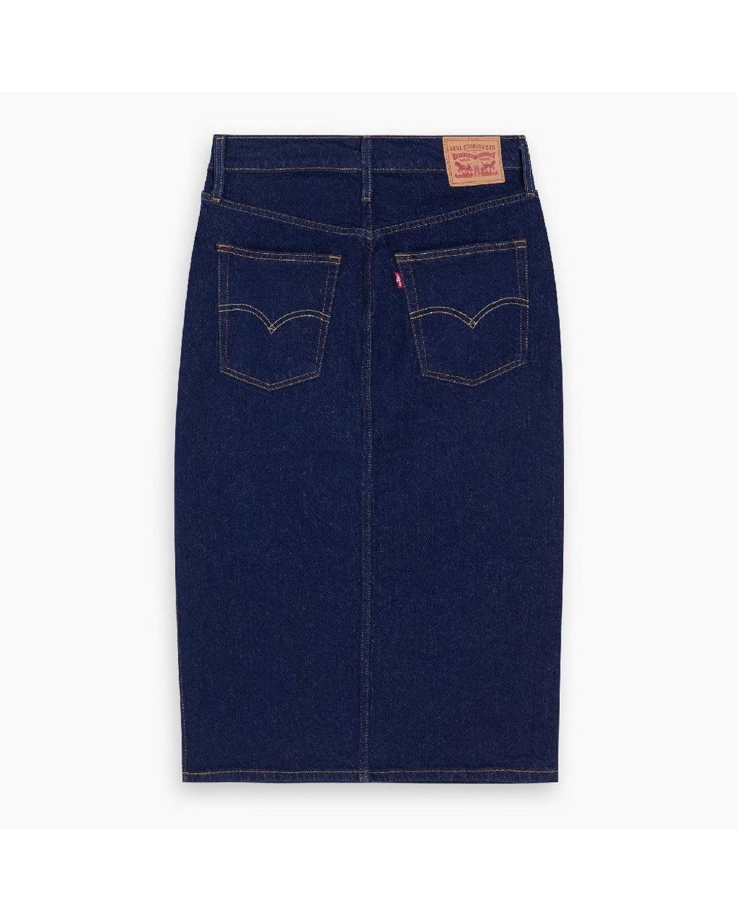 Levi's Blue Side Slit Denim Skirt
