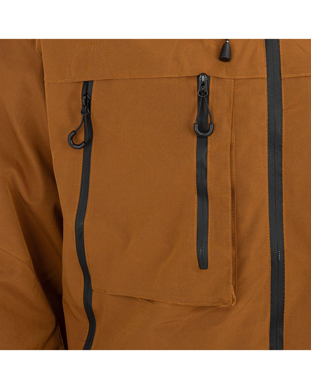 Firetrap Brown Windproof Hooded Long Sleeve Windbreaker for men