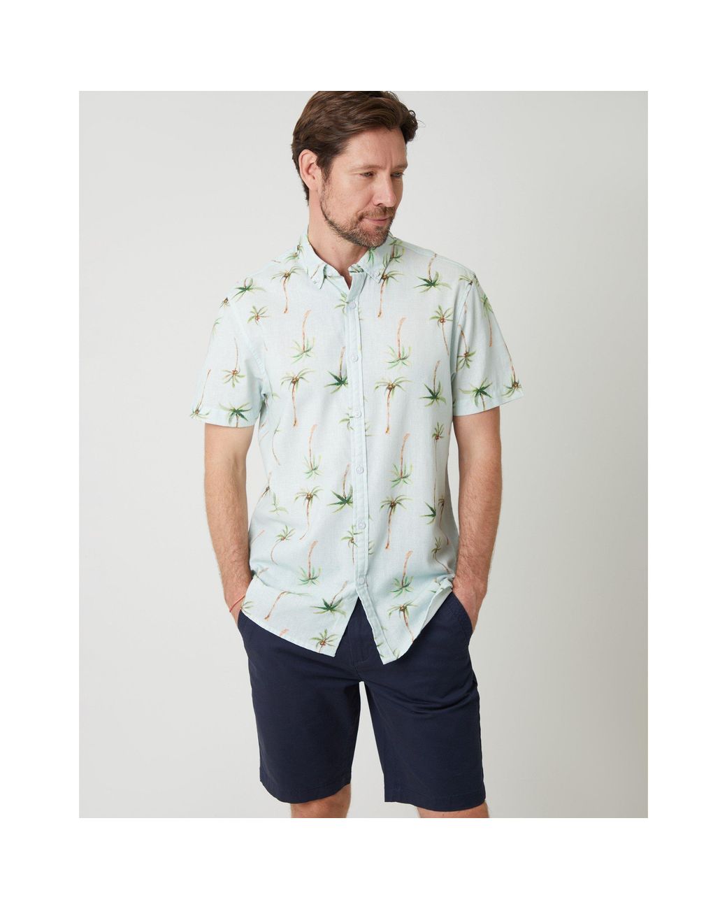 Saltwell Gray Short-Sleeve Oxford Shirt for men
