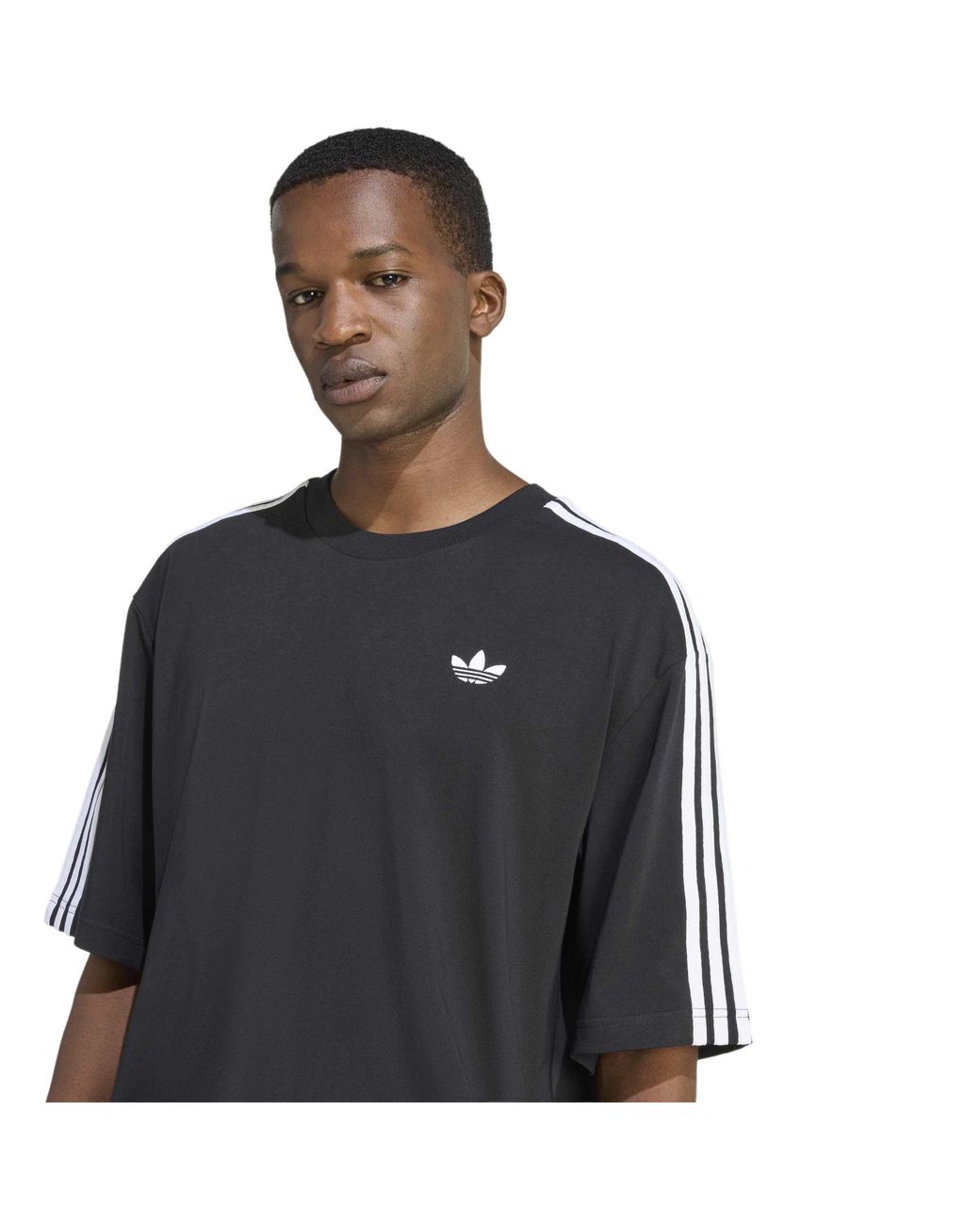Adidas Originals Black Adi Og 3S Oversized-Fit Cotton T-Shirt for men