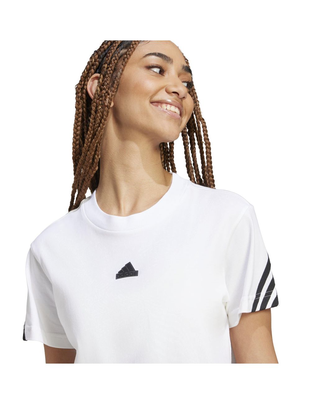 Adidas White Future Icons 3-Stripes T-Shirt