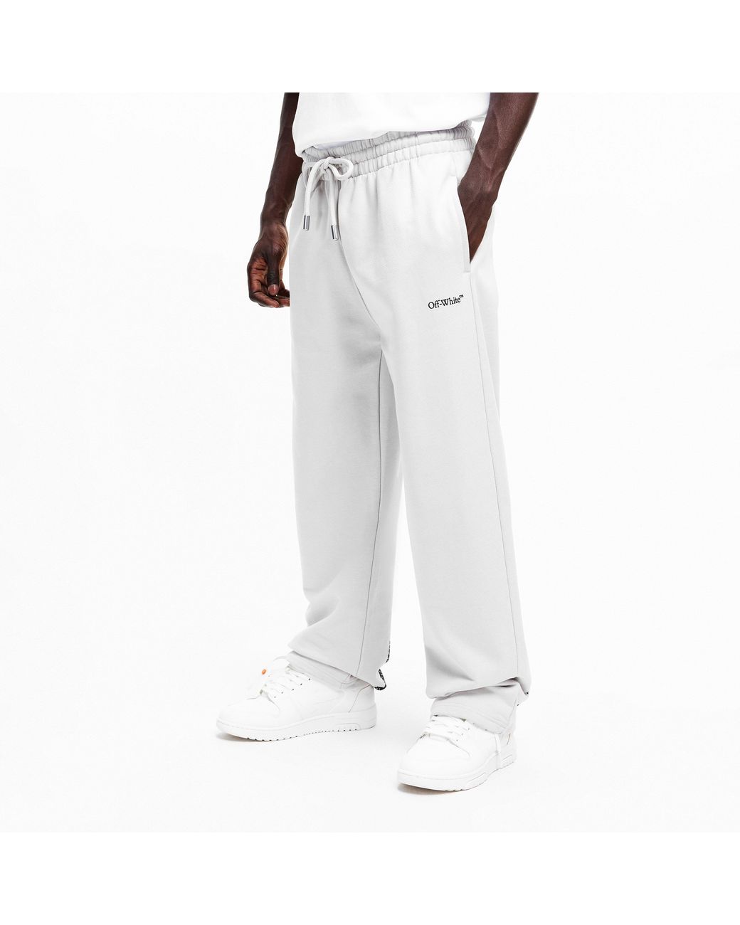 Off-White c/o Virgil Abloh White Closed Hem Fleece Joggers for men