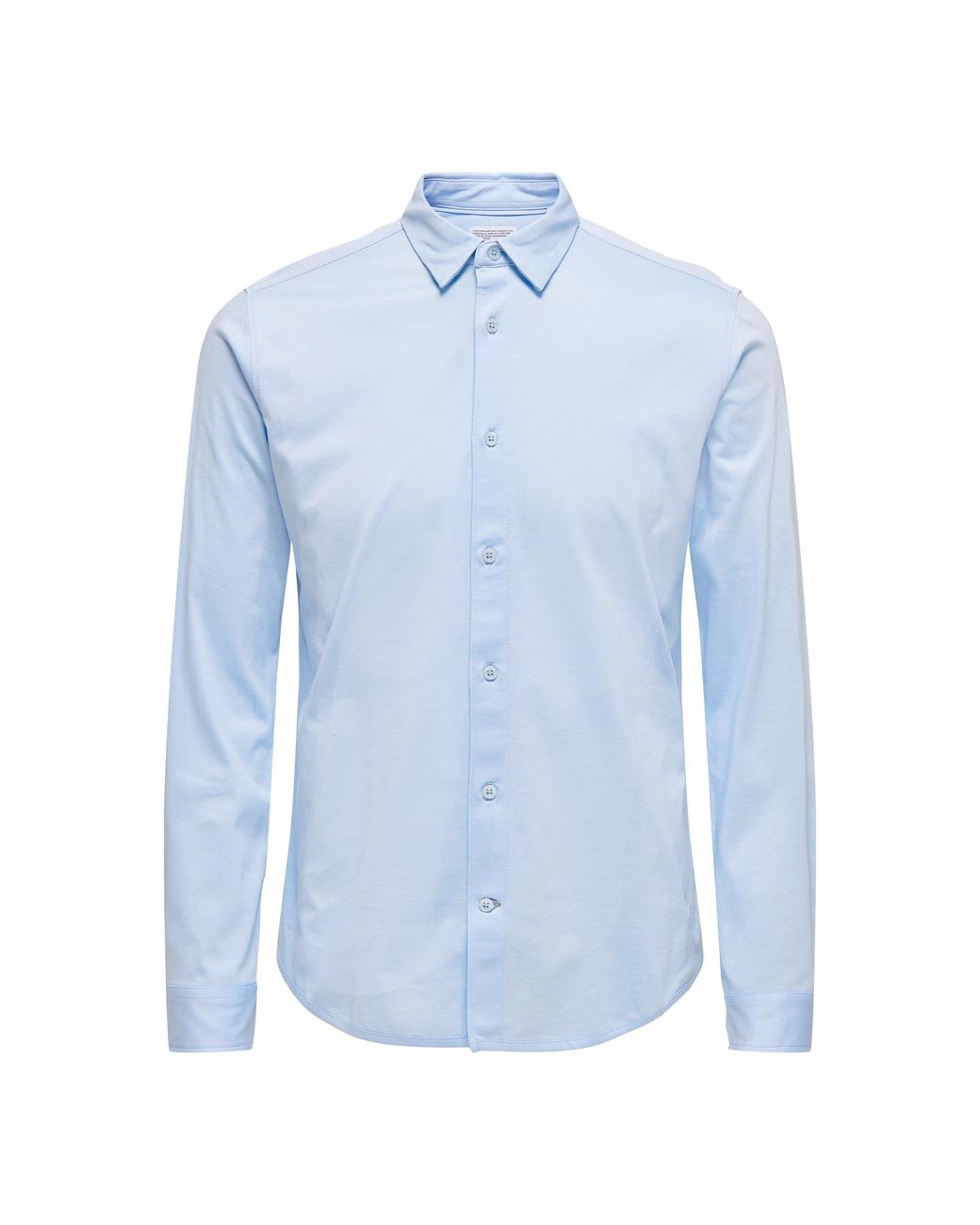 ONLY Blue Long-Sleeve Plain Shirt for men