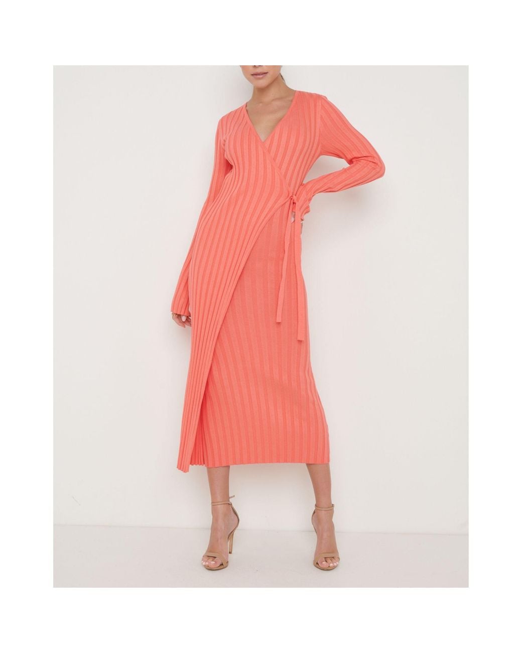 Pretty Lavish Pink Ribbed Knit Jumper Dress
