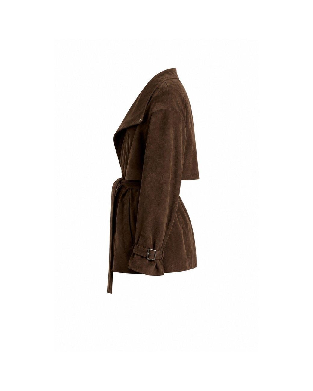 Bardot Brown Veronica Oversized Faux Leather Barn Jacket