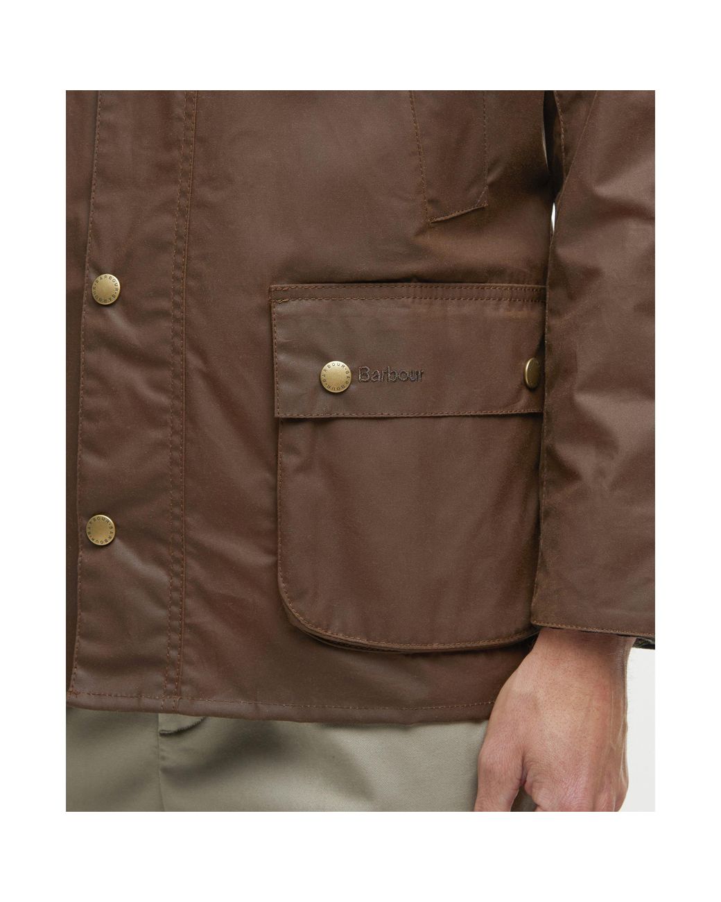 Barbour Brown Ashby Water Resistant Windproof Long Sleeve Wax Jacket for men
