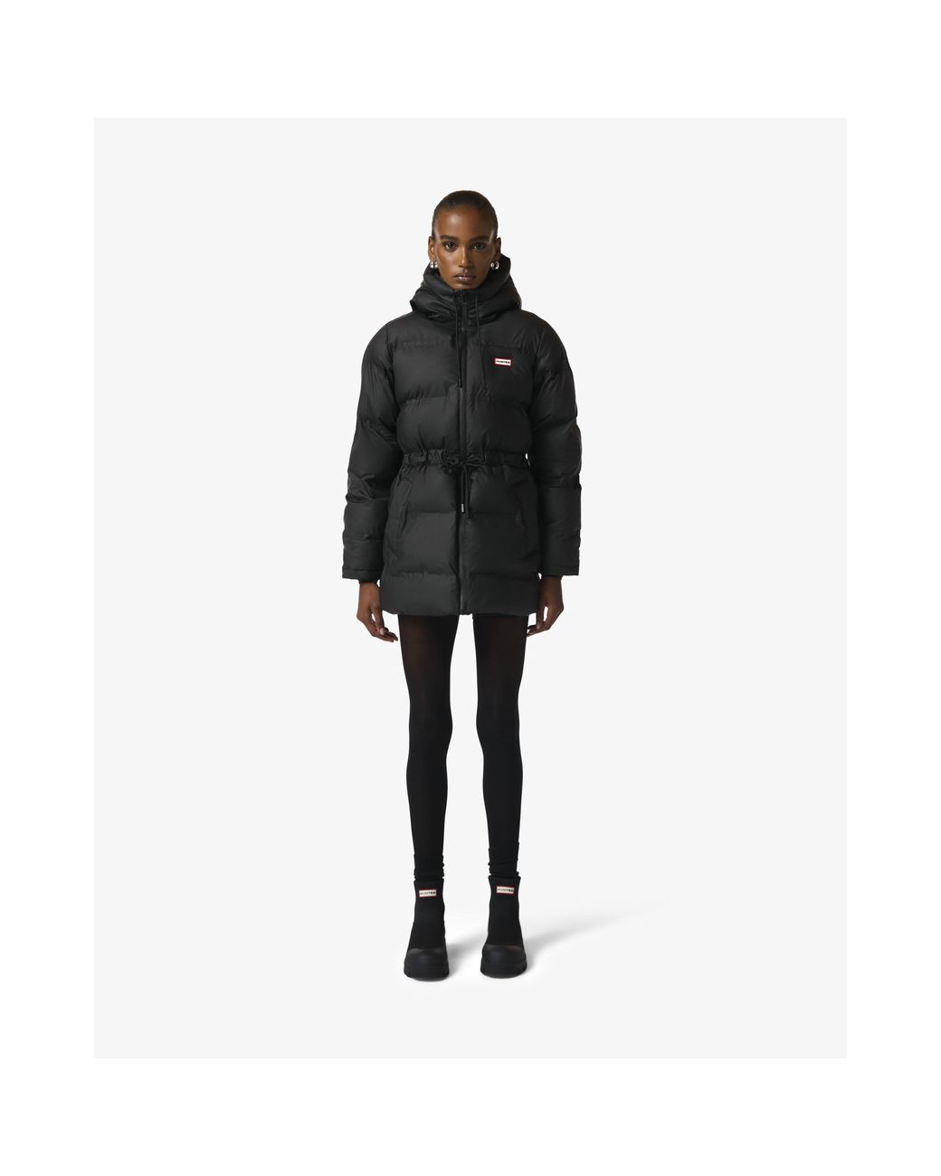 Hunter Black Sonic Waterproof Short Puffer Jacket