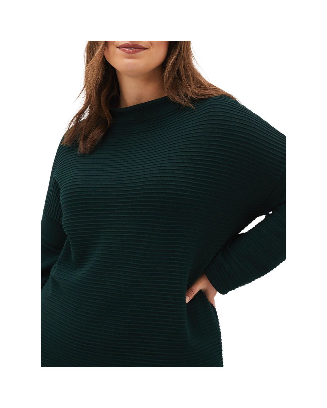 Phase Eight Green Azera Plain Textured Knit Dress
