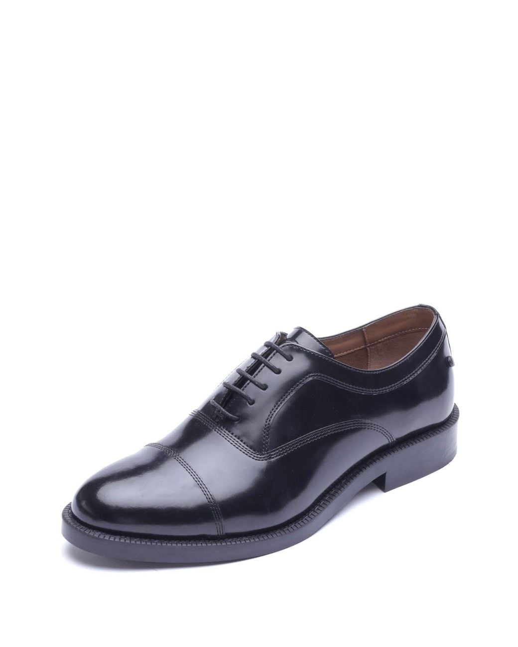 Base London Black Roma Toe Cap Shoe