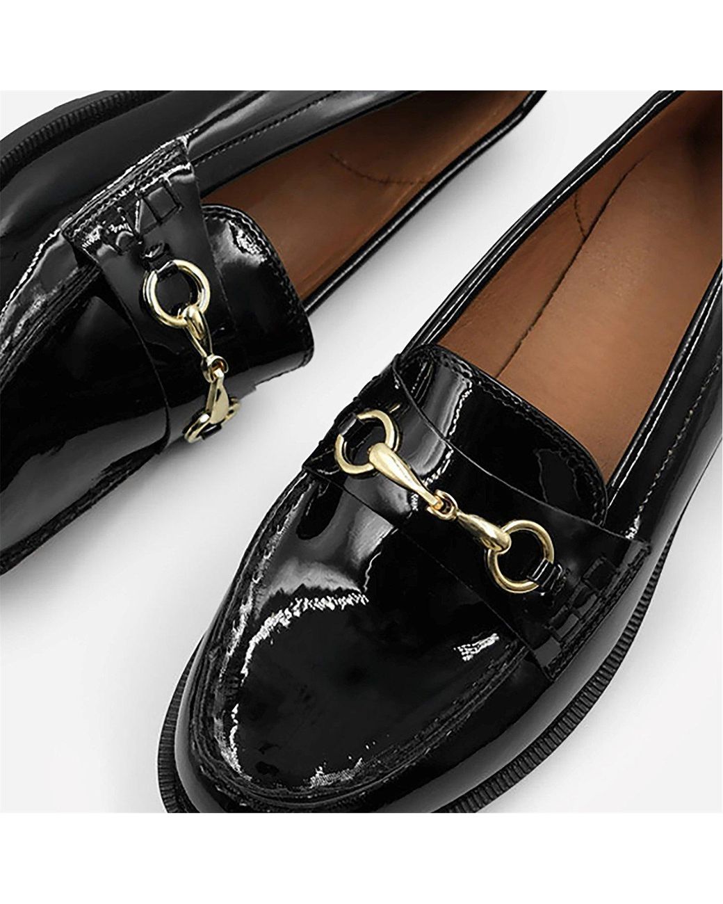 Where's That From Black Cielo Round Toe Metal Detail Loafers