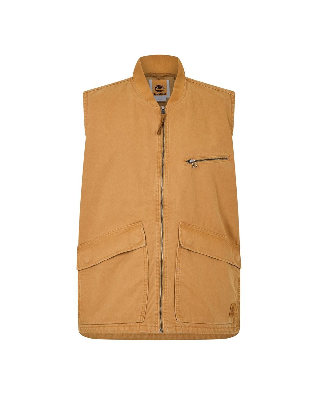 Timberland Brown Washed Canvas Gilet for men