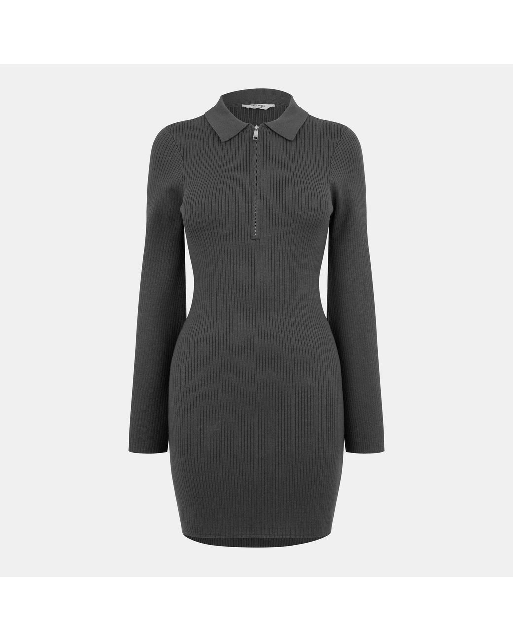 Jack Wills Black Zipped Mini Knitted Jumper Dress