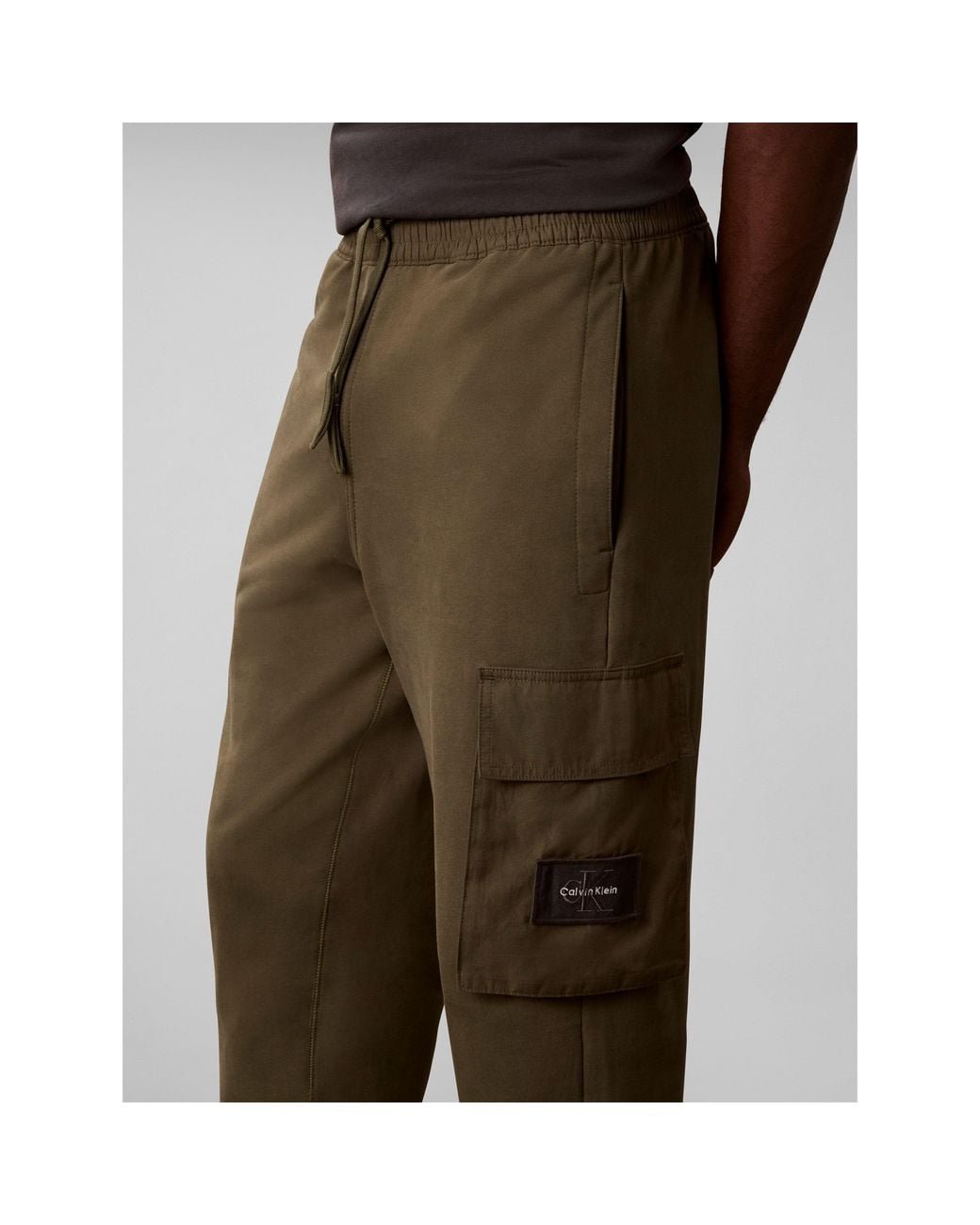 Calvin Klein Brown Badge Cotton Joggers for men