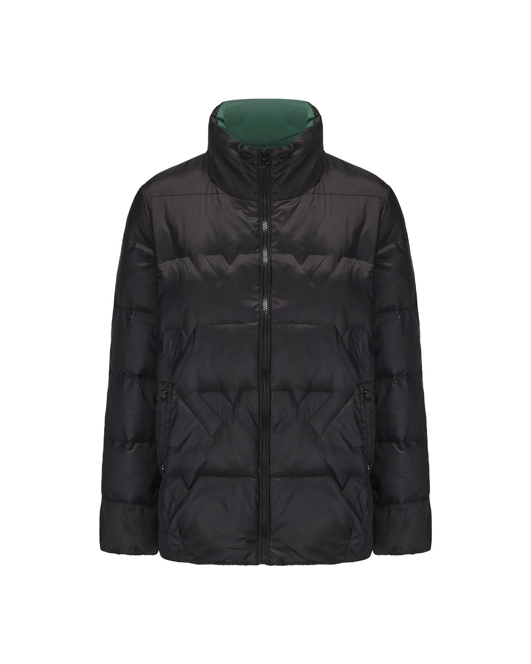 Firetrap Black Short Duck Down Funnel Neck Long Sleeve Down Jacket