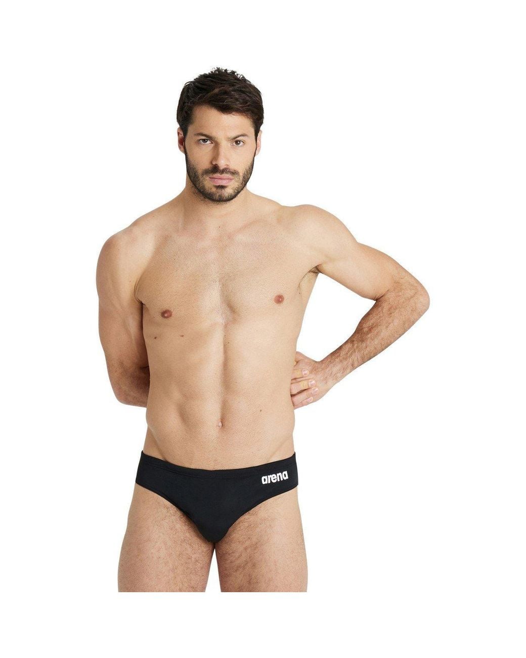 Arena Black Solid Swimming Trunks for men