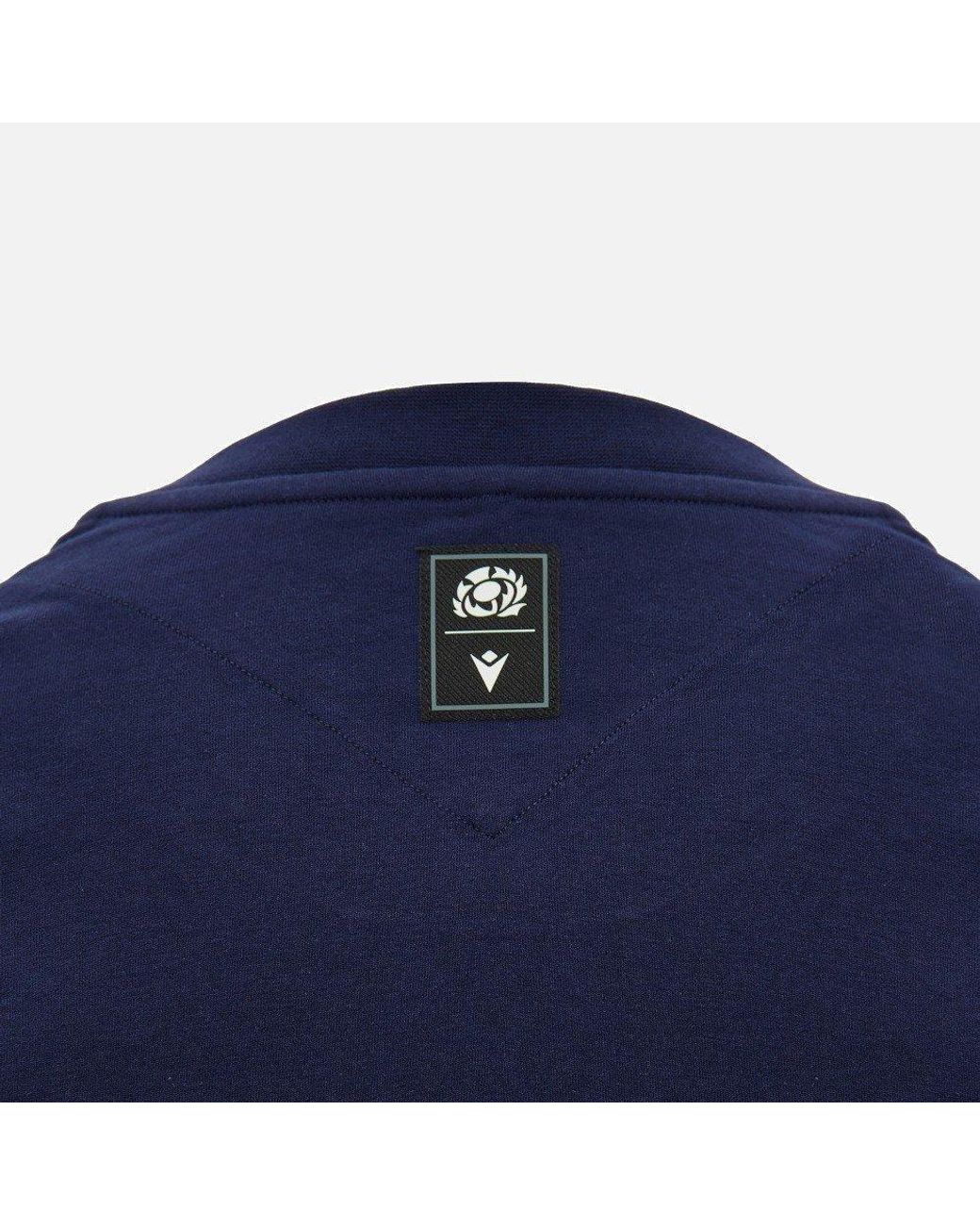 MACRON Blue Scotland Rugby Six Nations 2024/25 Cotton Short-Sleeve T-Shirt for men