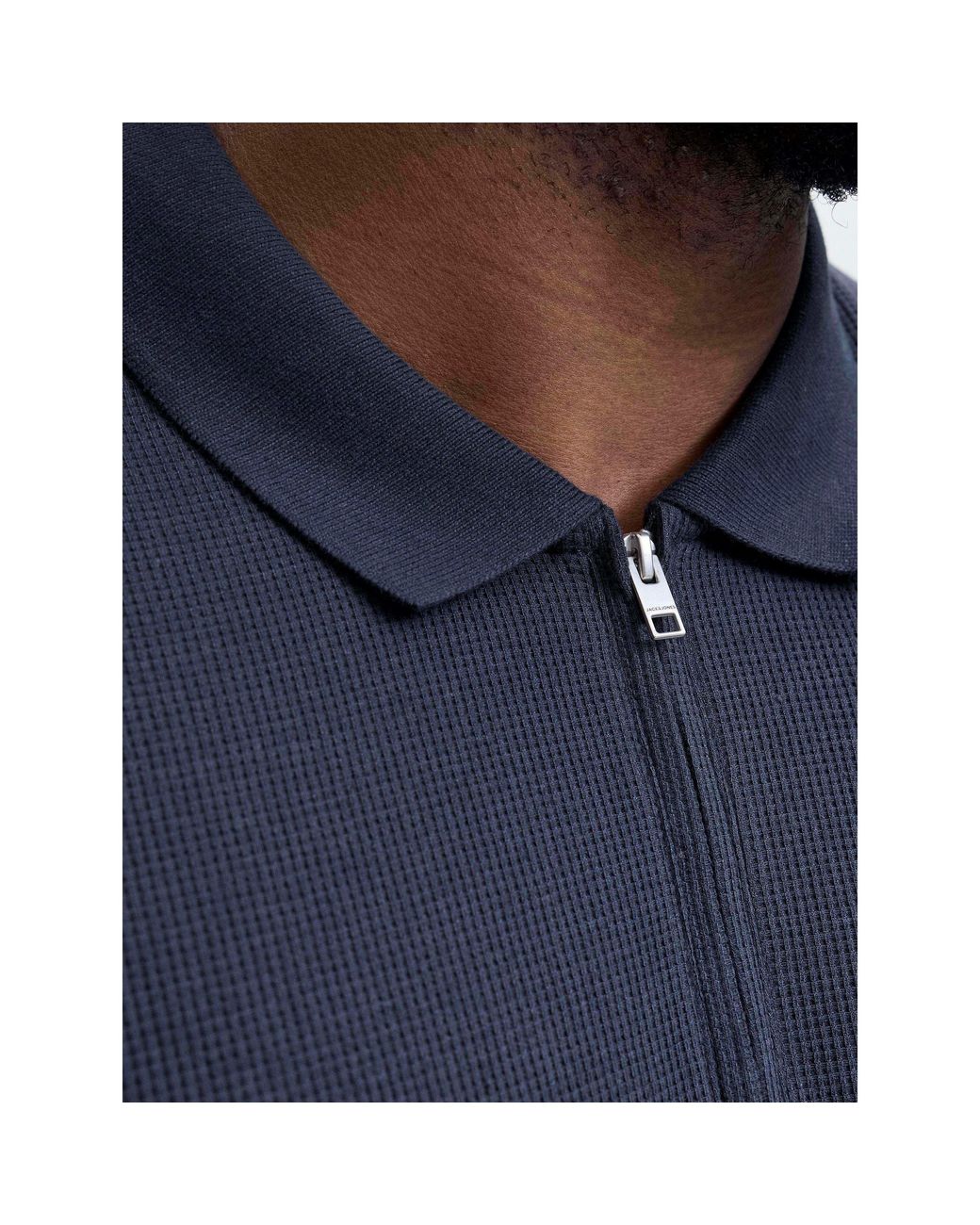 Jack & Jones Blue Jack Austin Zip Polo Plus Size for men