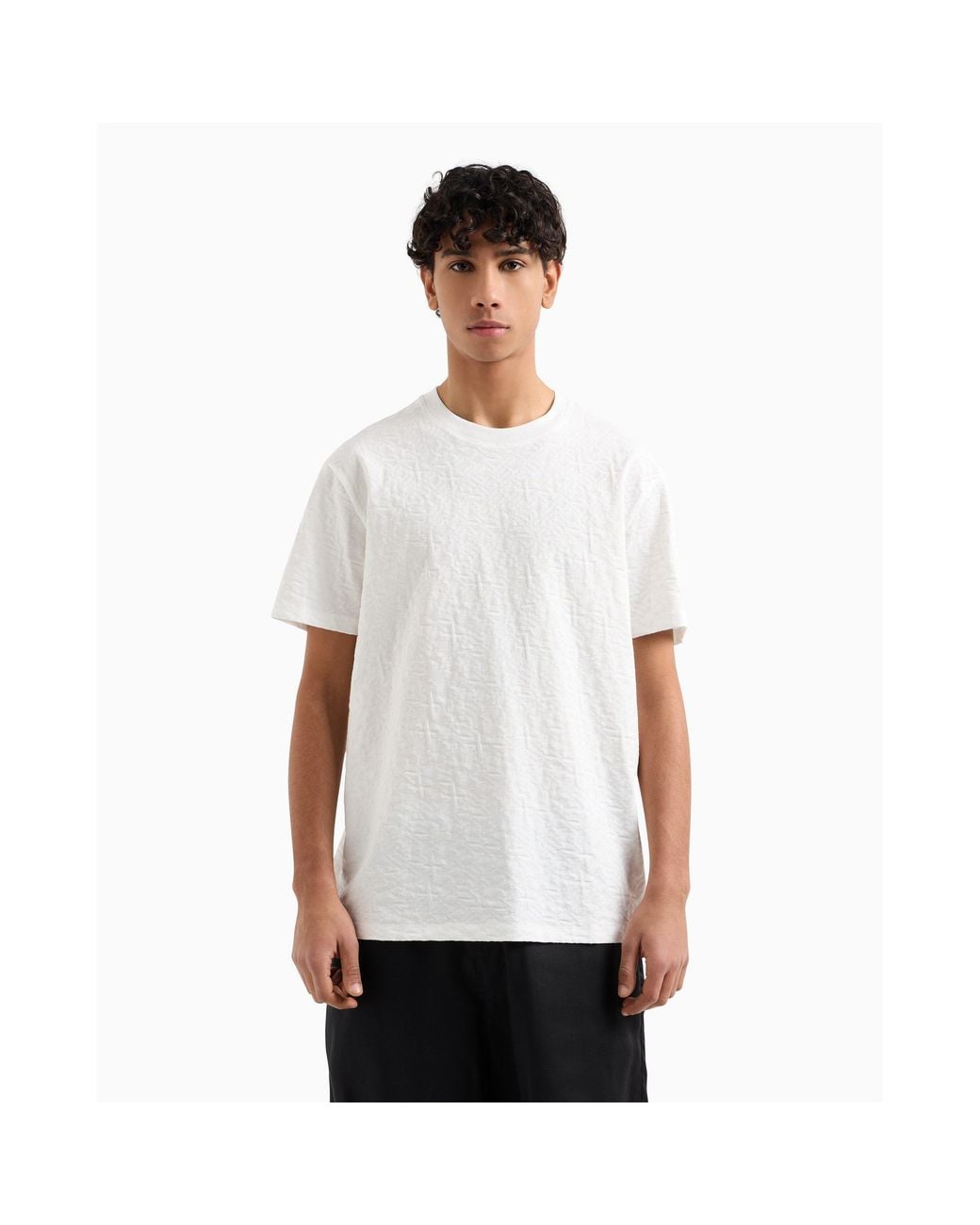 ARMANI EXCHANGE White Regular Fit T-Shirt for men