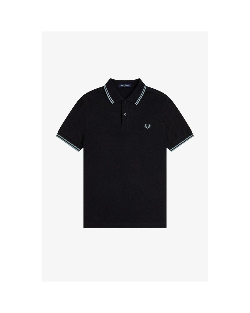 Fred Perry Black Short Sleeve Twin Tipped Polo Shirt for men