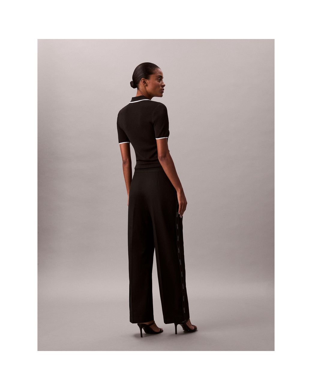 Calvin Klein Black Wide Leg Trousers